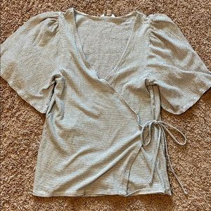 Wrap blouse with flutter sleeve Lucky Brand